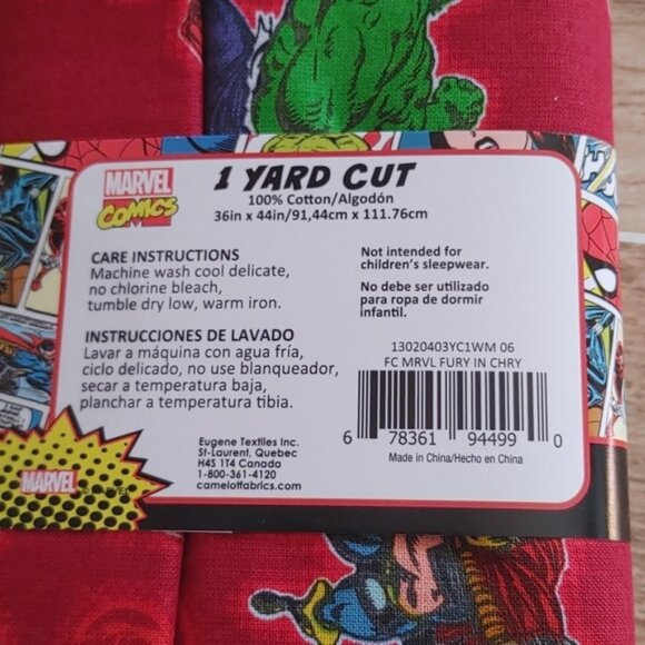 BNIP Marvel Comics 1 yard cut craft fabric brand new - Picture 3 of 5